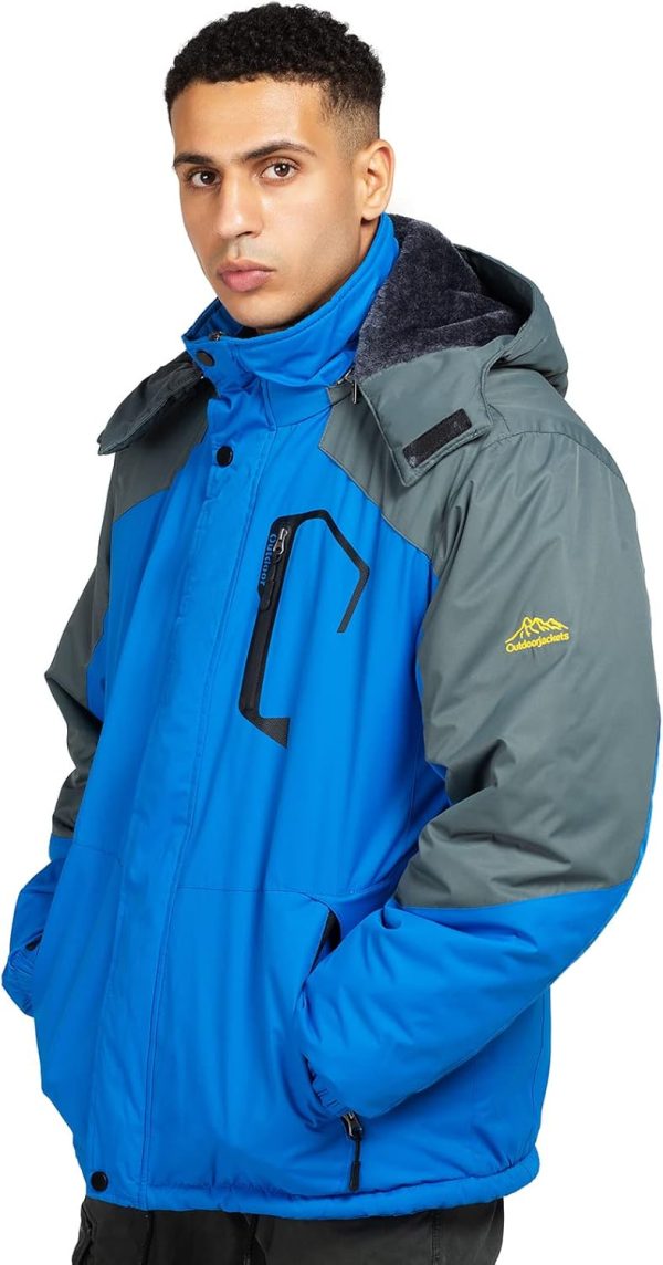 Ski Jacket with Hood for Men Waterproof Snow Winter Coat - Image 2