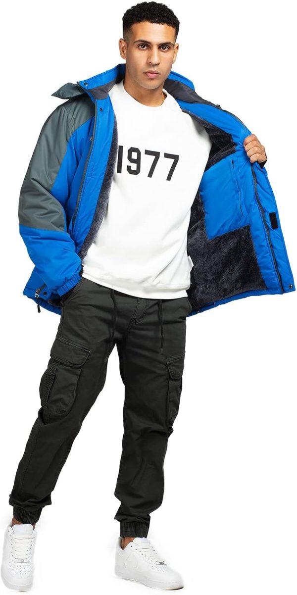 Ski Jacket with Hood for Men Waterproof Snow Winter Coat - Image 7